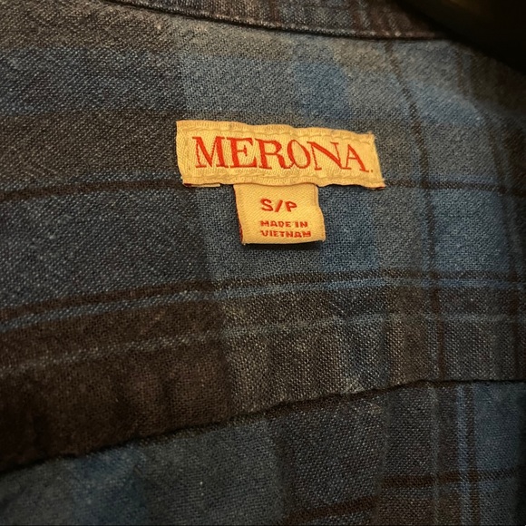 Men’s Merona Blue Flannel Long Sleeve - Picture 3 of 3